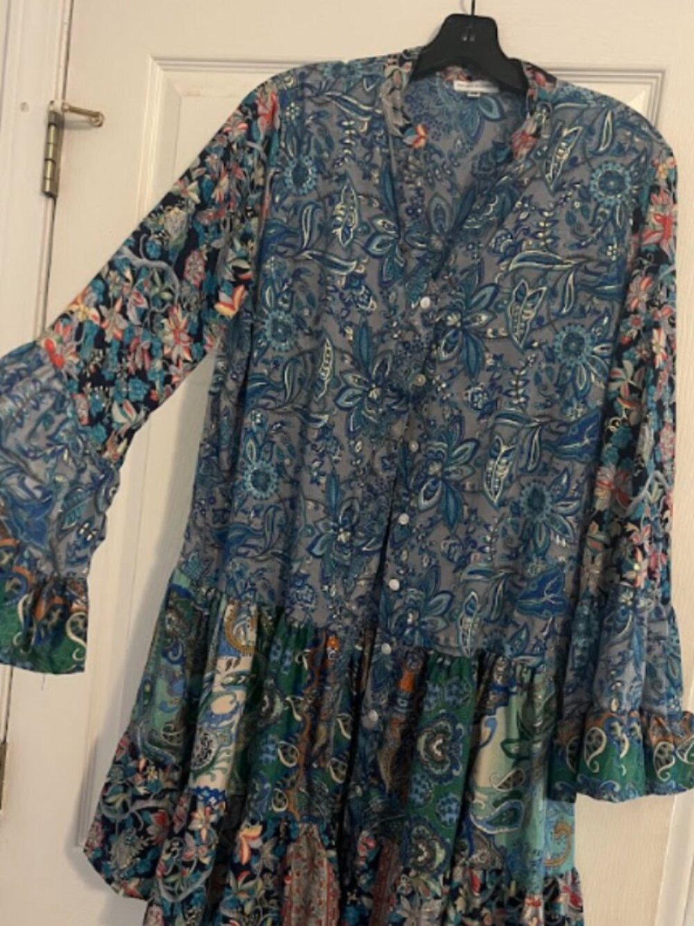 Karma Highway Tunic/Dress M-L Long sleeve Gold Multi colored